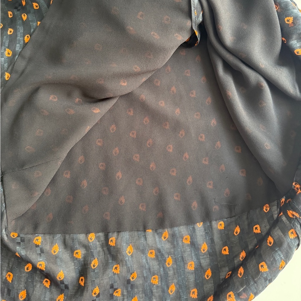 Whistles Navy Scattered Leaf Wrap‎ Midi Dress Sz 10 Workwear Preppy Dressy Party - Picture 14 of 15